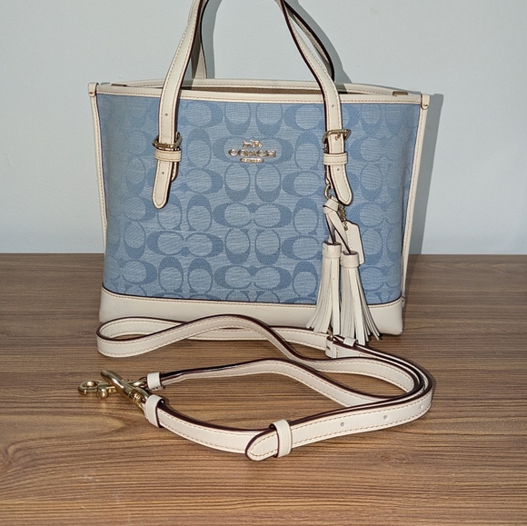 Coach Chambray Blue Mollie Tote - Picture 4 of 4